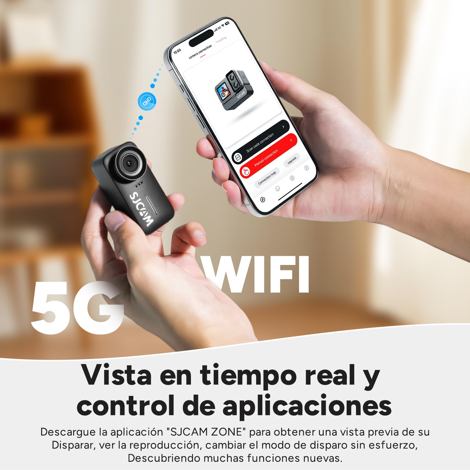 SJCAM C110Plus Cámara Vlogging 4K con Sin Tarjeta,Mini Body CAM Visión de 170°,Grabación de Audio & Vídeo,Estabilización de 6 Ejes,Zoom 8X,30M Impermeable,Cámara Deportiva para Moto,Viajes,Exteriores