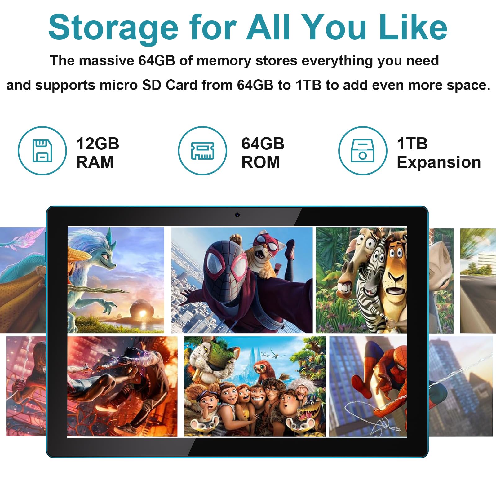 Amazon.co.jp: 10インチタブレット Androidタブレット 64GB 12GB RAM