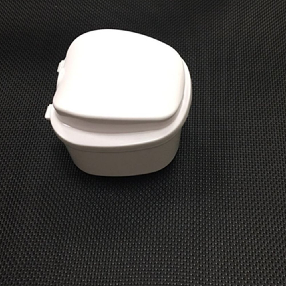 DOITOOL Dentures Case, White Dentures Retainer Box, Portable Dentures Retainer Case with Filter and Lid - Image 2