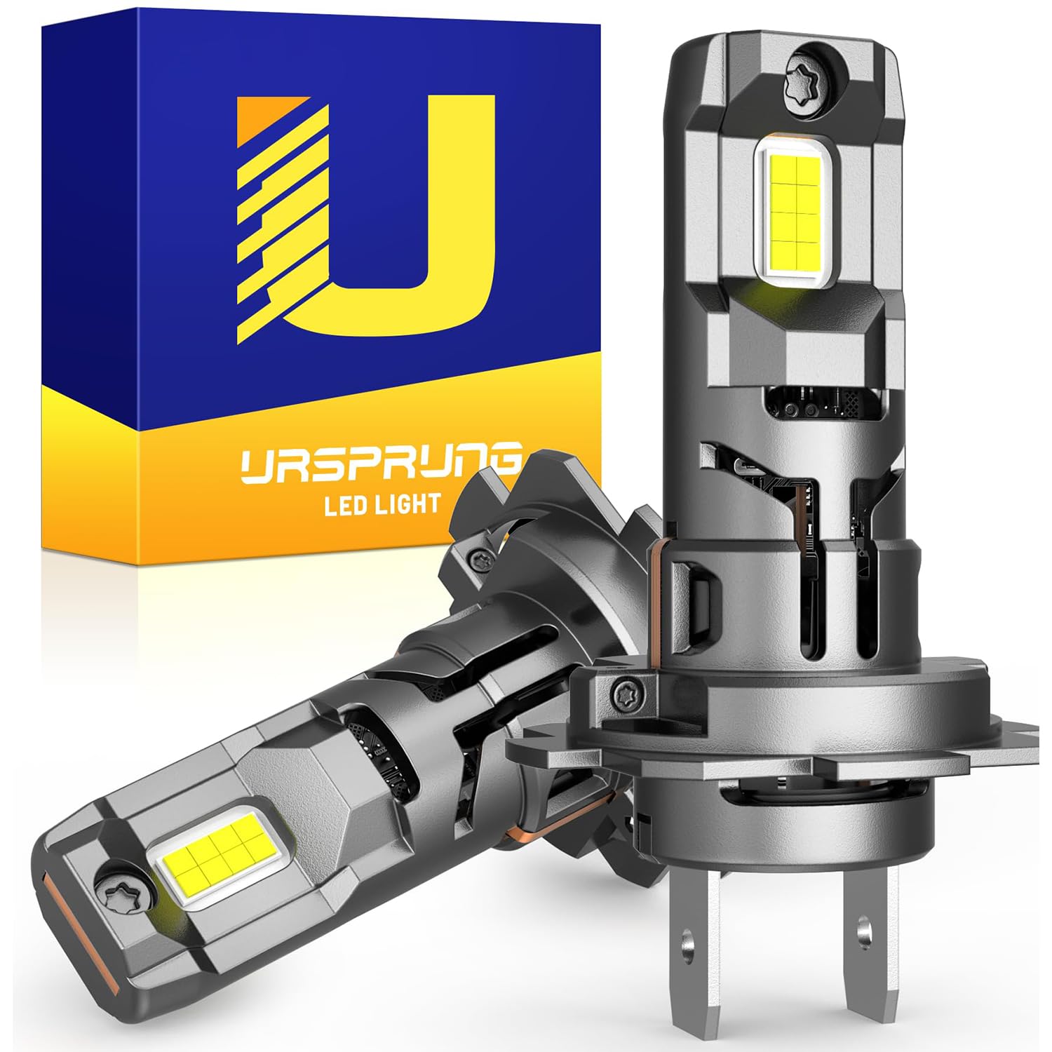 FORENNER H7 LED Headlight Bulbs,1000% Brightness, Real 1:1 Halogen Mini Size, 60000+ Hours Lifespan, 6500K White H7 Light Bulbs, CANBUS Ready, Plug N Play, Pack of 2