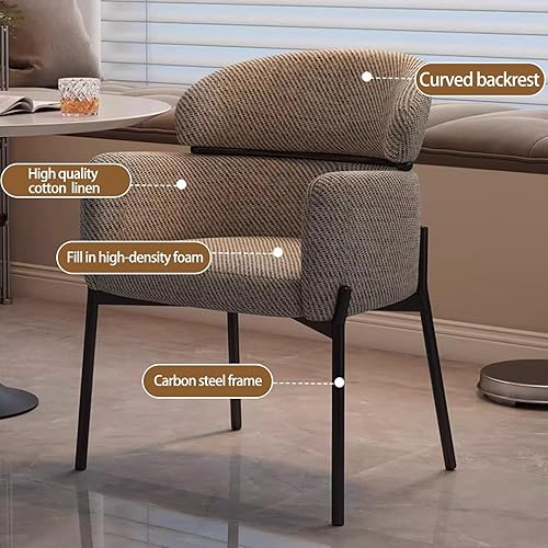 Miniatura 3 de Sillas de cocina de comedor con lino de algodón, juego de sillas de comedor con cojines, silla de sala de estar con almohadilla antideslizante