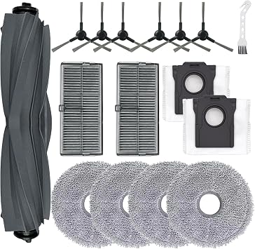 Chuancheng 16Pcs Accessories Kit for Dreame Mova E30 Ultra Vacuum Cleaner, 1 Main Brush 6 Side Brush 2 Filter 4 Mop Pad 2 Dust Bag 1 Cleaning Brush