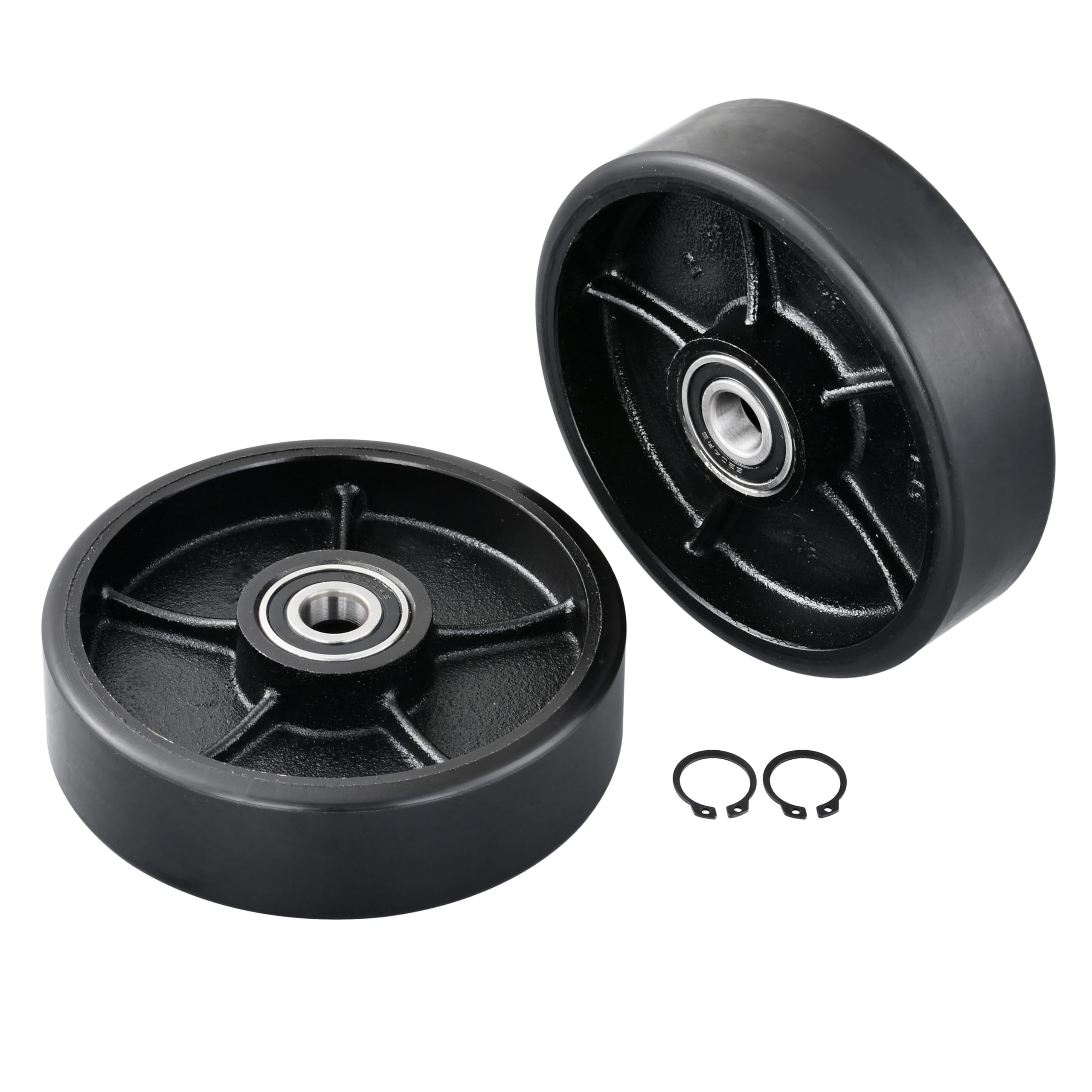 7x2" Steering Wheels for Pallet Jacks - Poly Black