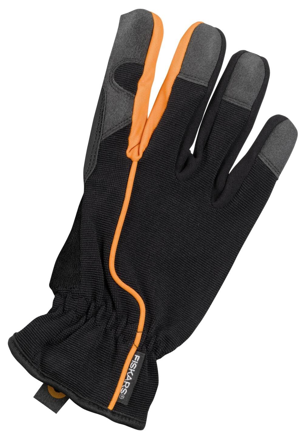 Fiskars Gants de travail et de jardin, Taille 8, Noir/Orange, 1003478
