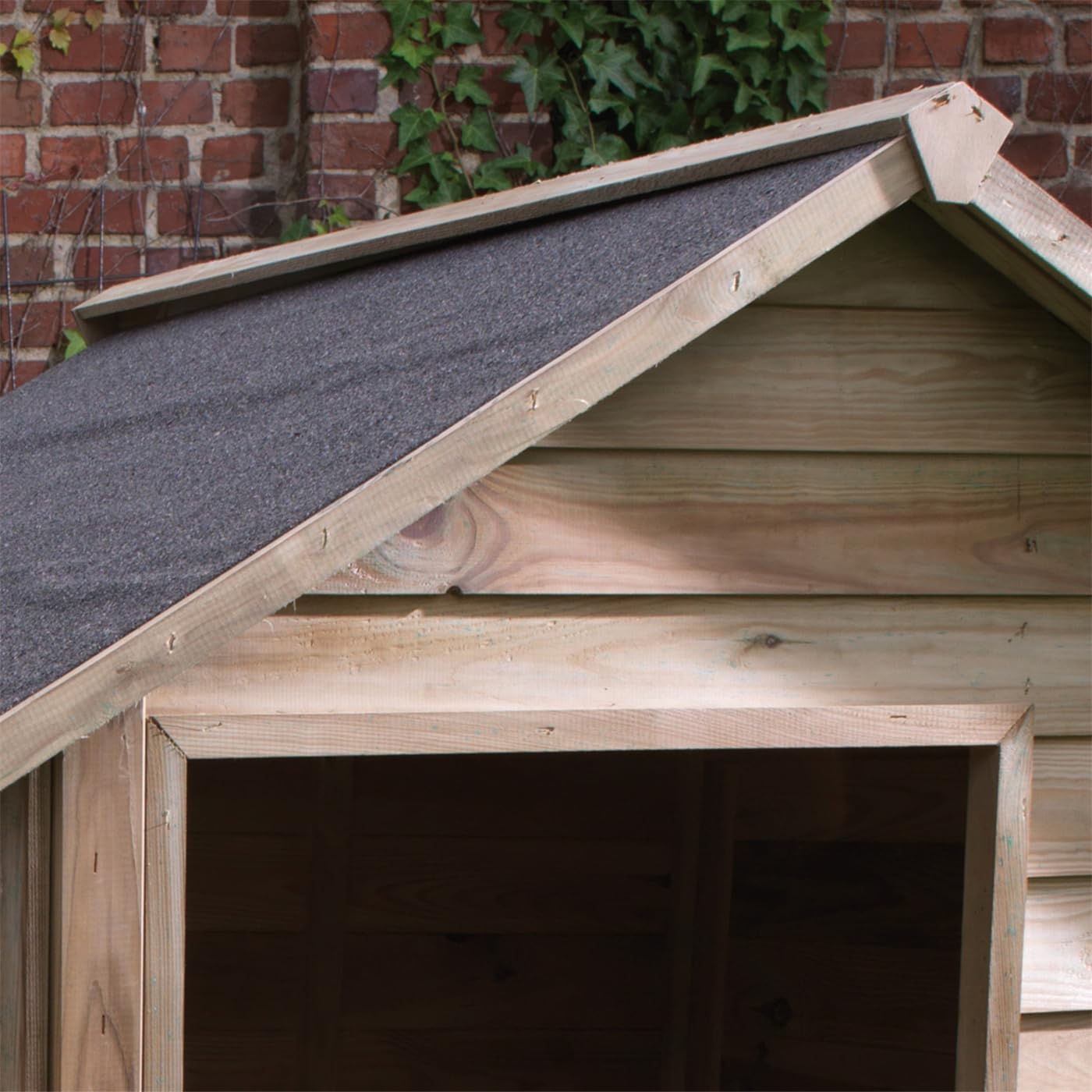 VOSS.PET Hundehütte aus Kiefernholz mit Bitumenfilz, Willow 120x114x100cm, Hundehaus, Outdoor-Hütte, Kleintierhaus für drinnen und draußen, Holzhütte für mittelgroße bis große Hunde