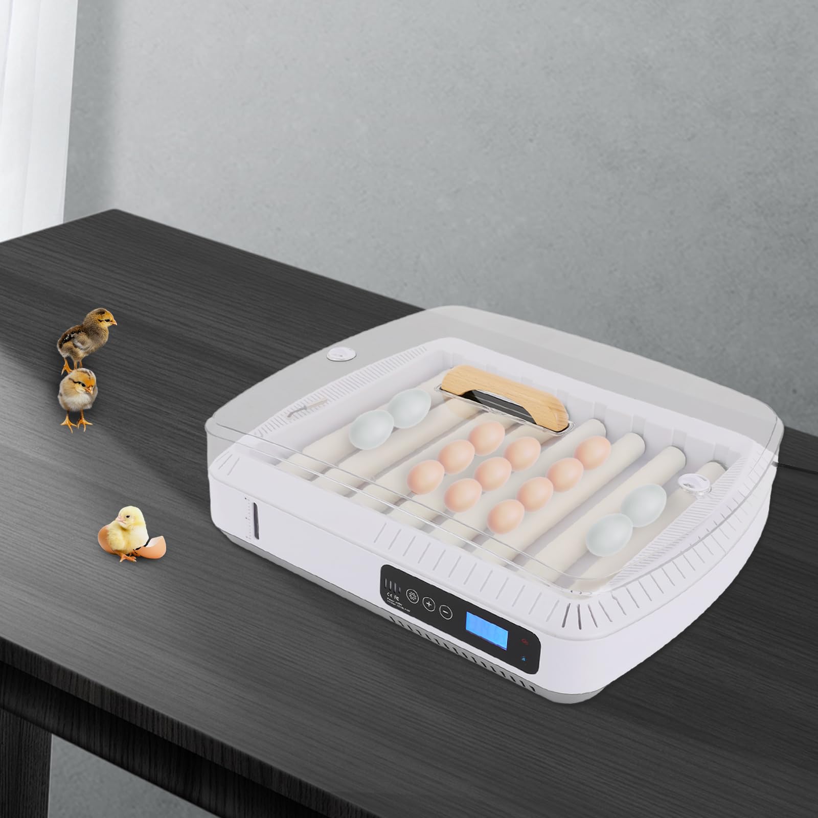 Incubatrice automatica per 35 uova intelligenti, rotazione automatica delle uova, incubatrice automatica per uova incubatrice automatica per uova da cova, con rotazione automatica per galline, anatre