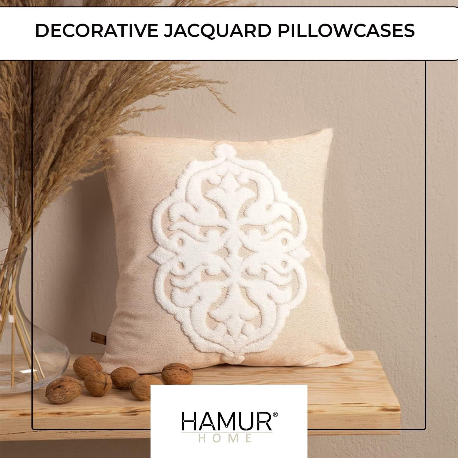 HAMUR HOME Federe Cuscini Divano Set Di 2 Esterno Moderna Copri Cuscino Letto Adatto Ad Ogni Stagione Cuscino Per Soggiorno La Miglior Qualità Decorativo Boho 45x45 Cm (Grazioso, Grigio