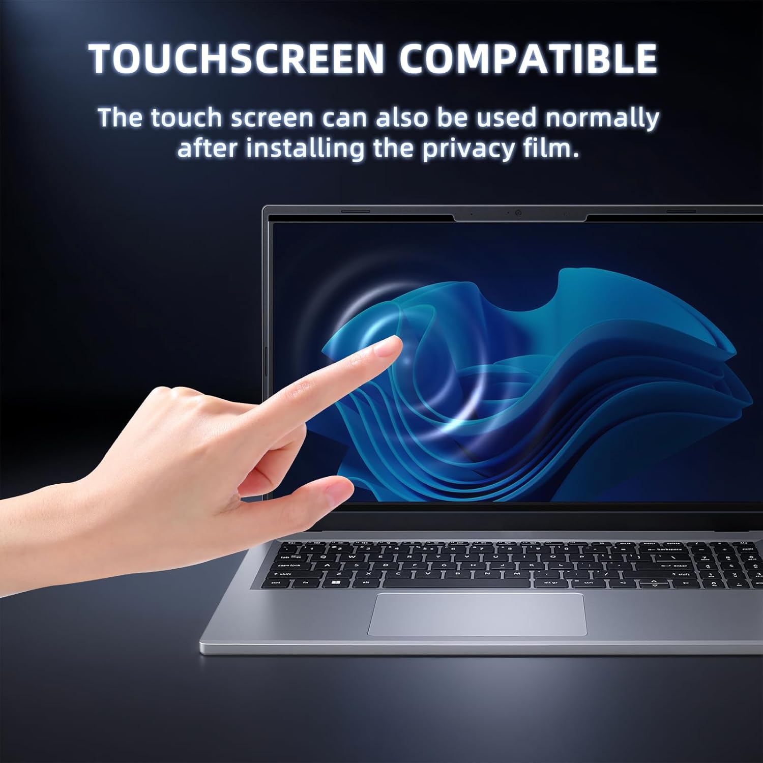 Nano-Adsorption Laptop Privacy Screen 16 inch 16:9, Removable Laptop Privacy Screen Protector, Anti Glare Blue Light Touchscreen compatible, Computer Private Filter