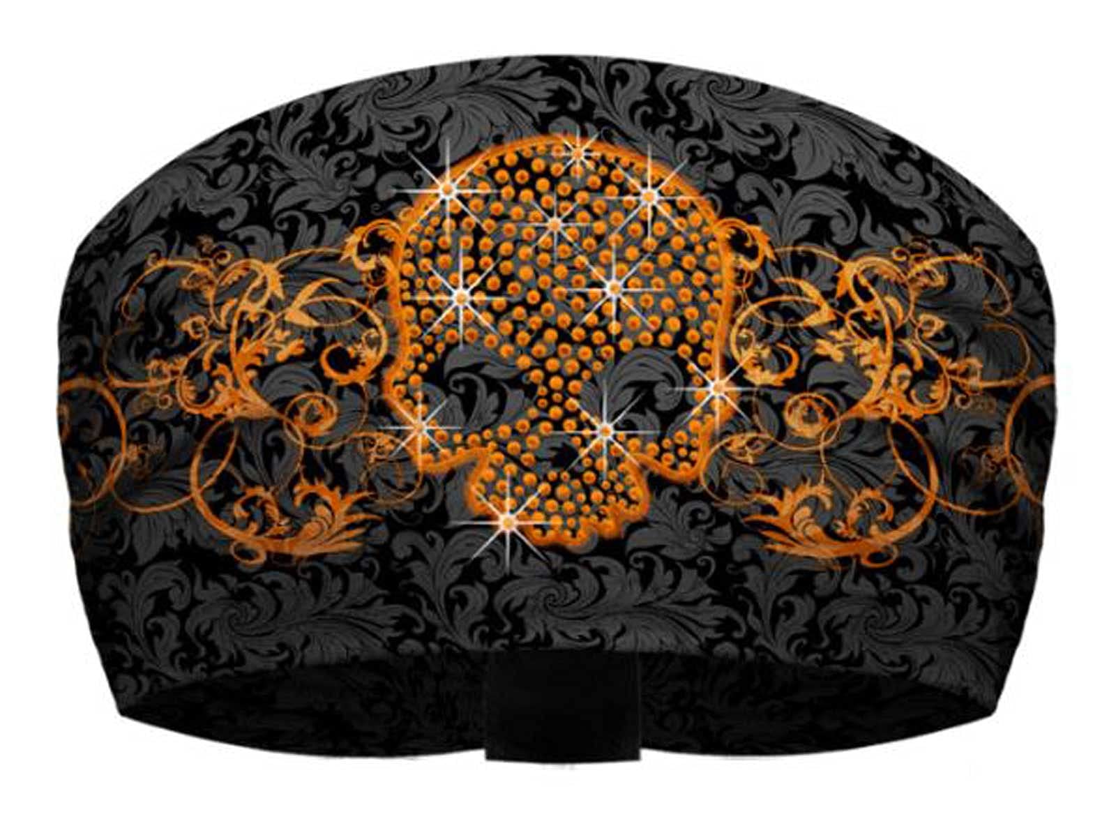 That's A Wrap Skull and Scroll Orange Knotty Band,
