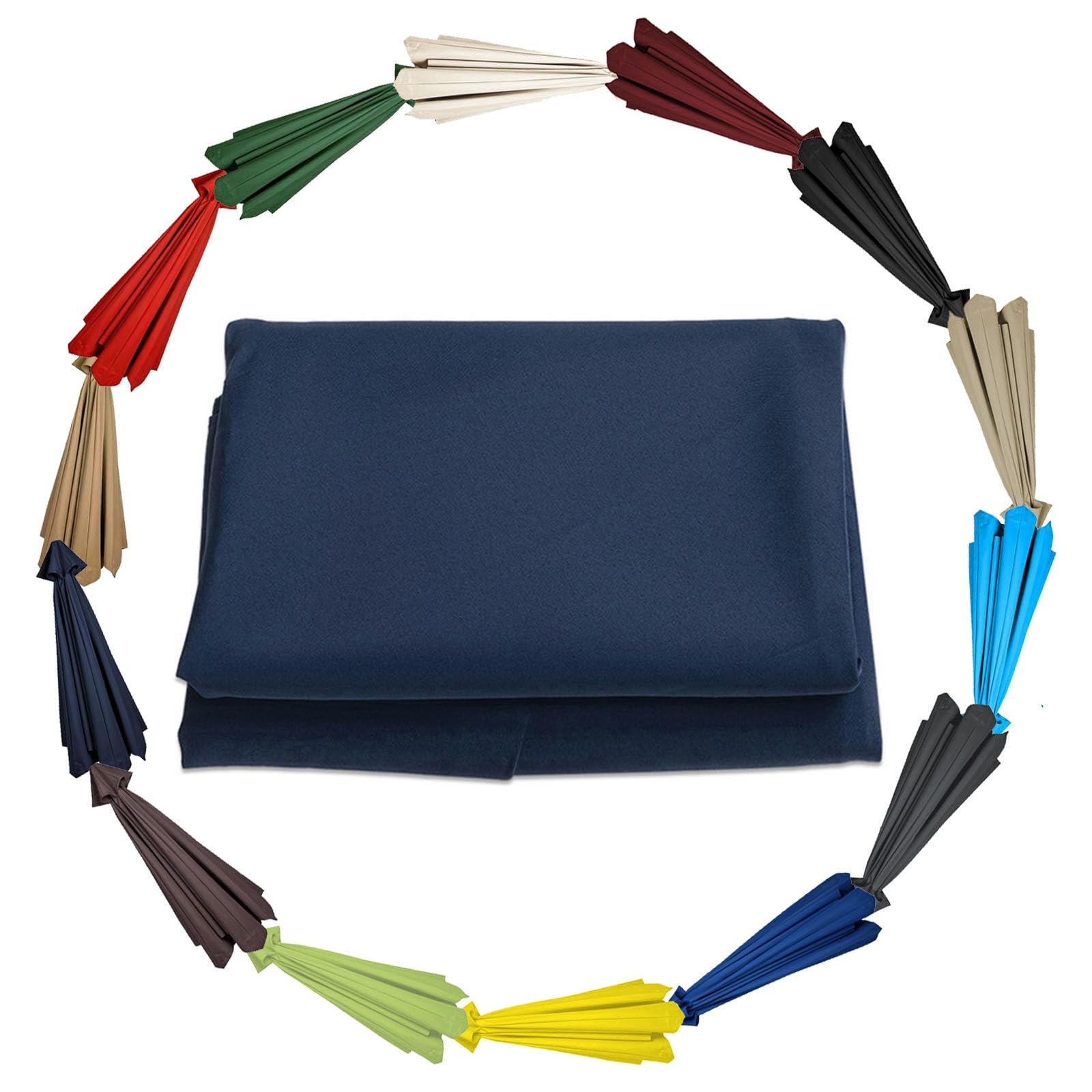 GZDXBF Umbrella Cloth Replacement - 200cm 270cm 300cm+6 Arms/8 Arms - Umbrella Fabric Canopy Cover, Market Table Umbrella Canopy, Anti-Ultraviolet(Color:Navy blue,Size:8 ribs-3m(9.8ft)) — image 1