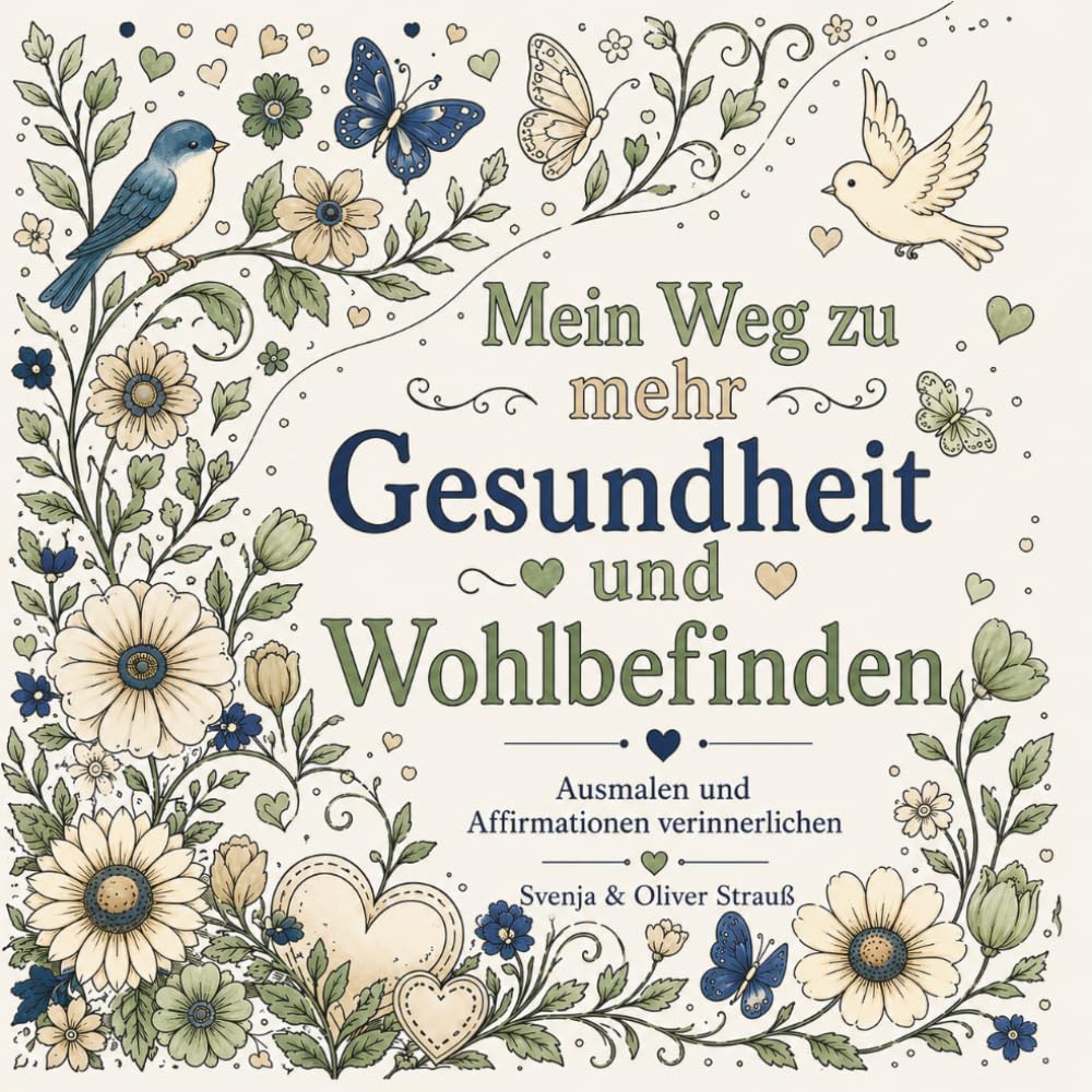 Mein Weg zu mehr Gesundheit und Wohlbefinden, Ausmalbuch für Erwachsene: 30 Motive mit Affirmationen: Malbuch zum Entspannen für Erwachsene, Teens und kreative Menschen: Linkshänder