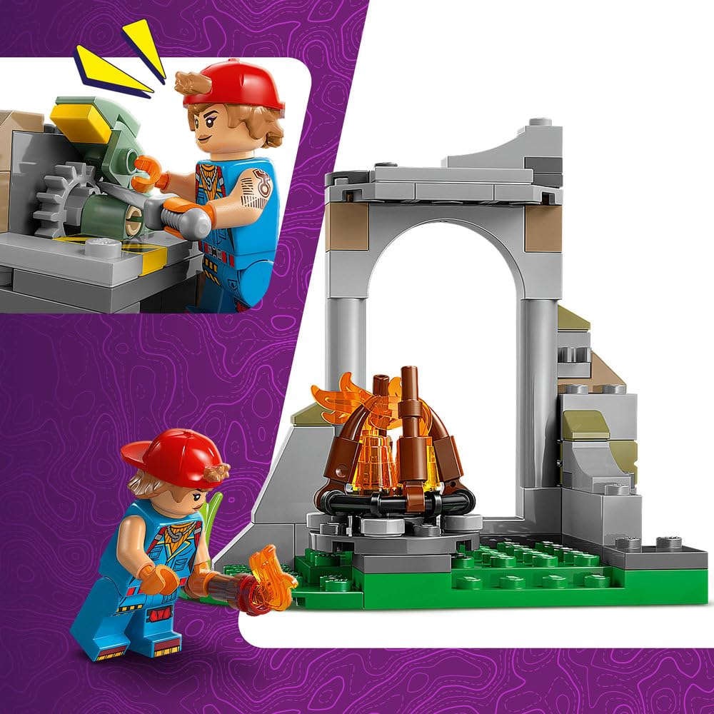 LEGO Fortnite Skórek i Iskra oraz obóz 77075 | Figurki z gry, do zabawy i ozdoby, gamingowy prezent dla fana Fortnite 7+, zestaw klocków dla dzieci, 250 elementów
