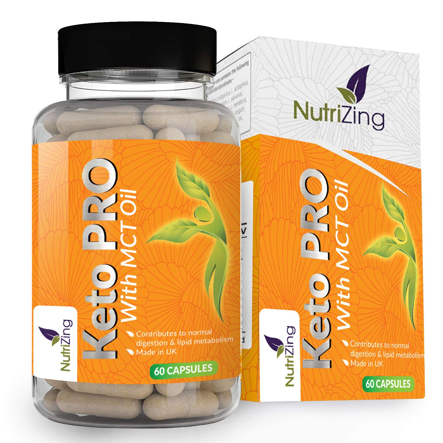 Keto Pro Diet Pills for Men & Women - Advanced Formulation with Green Tea Extract and MCT Oil - Supports Normal Digestion & Lipid Metabolism - 11 Vitamins & Minerals - Made in UK by NutriZing
