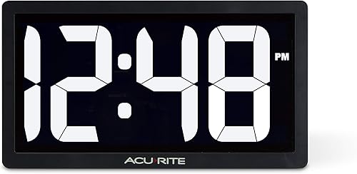 Miniatura 7 de AcuRite Reloj de pared grande con LED digital de 145 pulgadas con fecha y temperatura perfecto para el hogar u oficina 75127 M pulgadas rojo