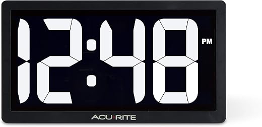 Acu Rite Digital Clock with Auto Dimming Brightness, 10 Inch / White