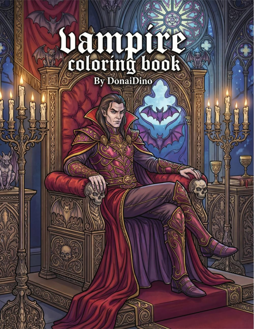Vampire Coloring Book for Adults and Teens: Gothic Romance and Mythical Scenes for Stress Relief, Elegant Vampire Characters and Haunted Castle Designs, Relaxing Art Therapy