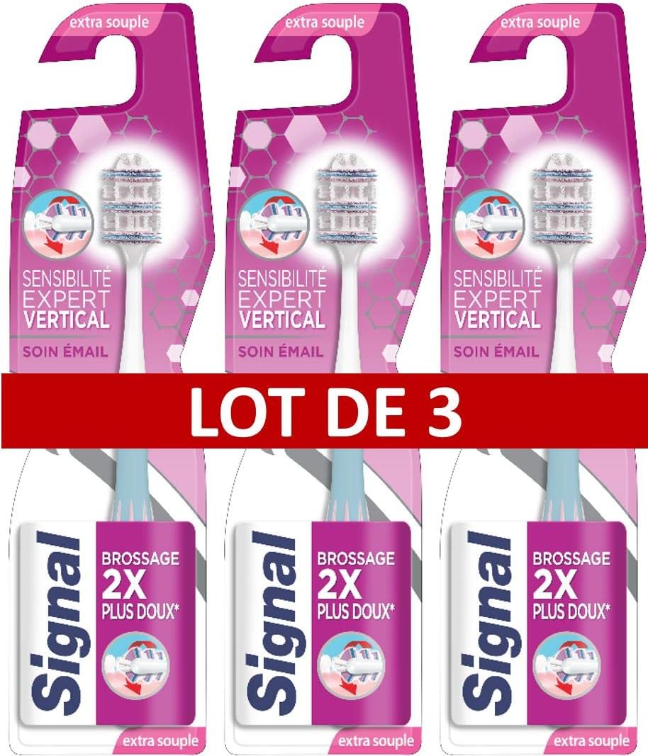 Signal Expert Vertical Sensitive Extra Flexible Toothbrushes (Pack of 3)
