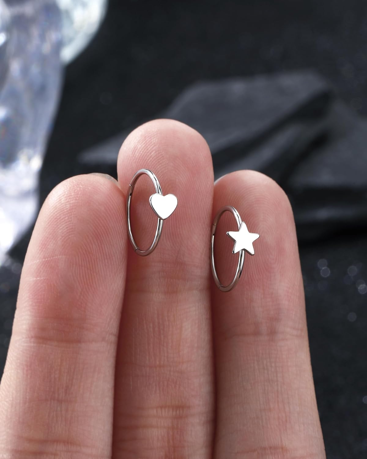 Jewseen 20g Nose Rings Hoops 316L Surgical Stainless Steel Nose Piercing Jewelry Helix Tragus Conch Rook Earrings Hinged Segment Lip Ring for Women Men - Image 8