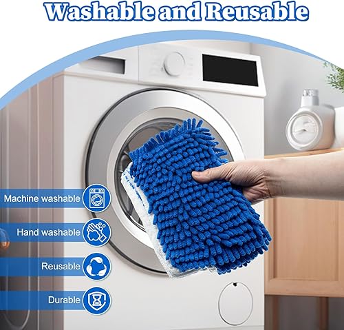 Miniatura 6 de Paquete de 3 cabezales de repuesto para trapeador Ocedar de doble acción, cabezales de repuesto con microfibra y repuestos de mopa de chenilla de