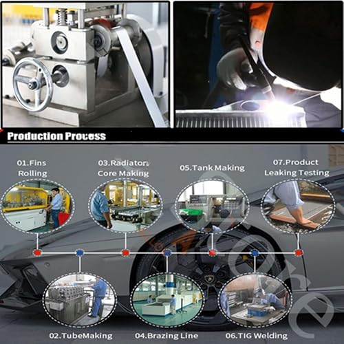 Miniatura 8 de ALLOYWORKS Radiador de aluminio de 4 hileras+ventilador de cubierta+termostato para Chevy Bel Air 1963-1968/Impala/Biscayne/El Camino/Caprice AT/MT