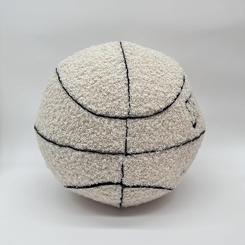 Miniatura 6 de Tezimjia Almohada de baloncesto Offcourt de 2023, almohada con forma de baloncesto de 11 pulgadas, almohada bordada de forro polar para baloncesto,