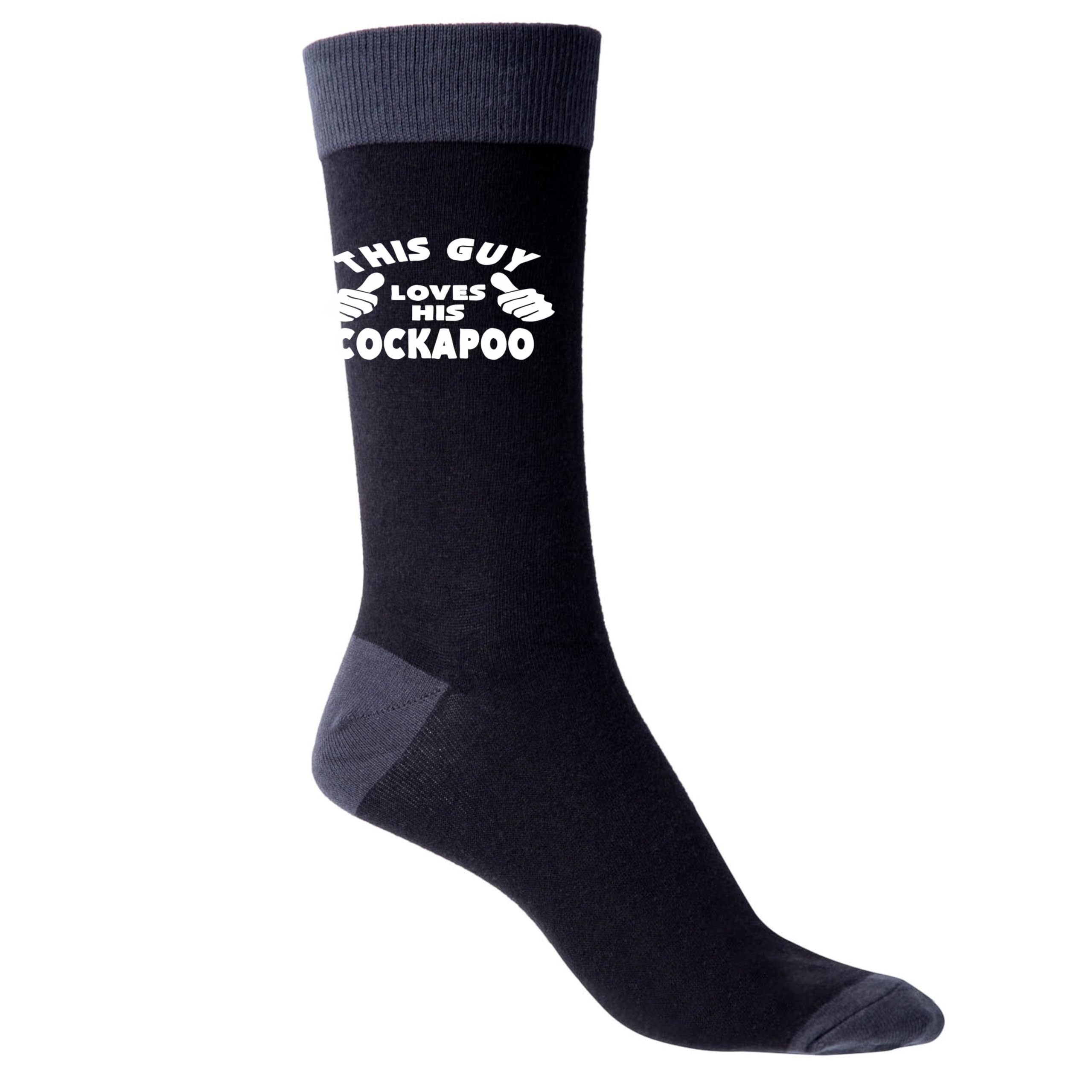 Print4U This Guy Loves His Cockapoo Men's Black Funny Socks Novelty Dog Lover
