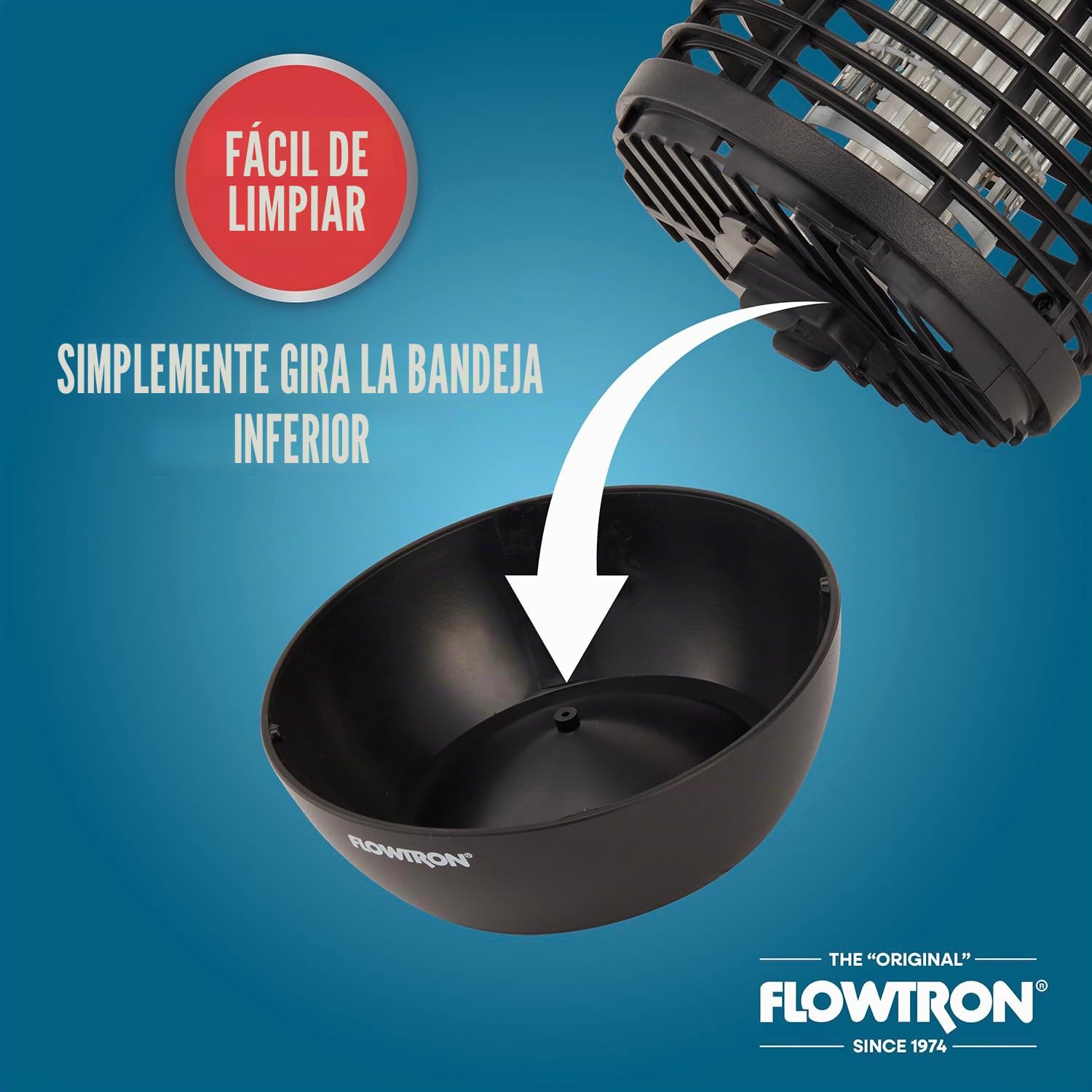 Flowtron Exterminador de insectos para exteriores, 4000 voltios, eléctrico, con cobertura de 1/2 acre, rejilla de choque que no se obstruye, mata mosquitos, moscas e insectos voladores, patio, terraza