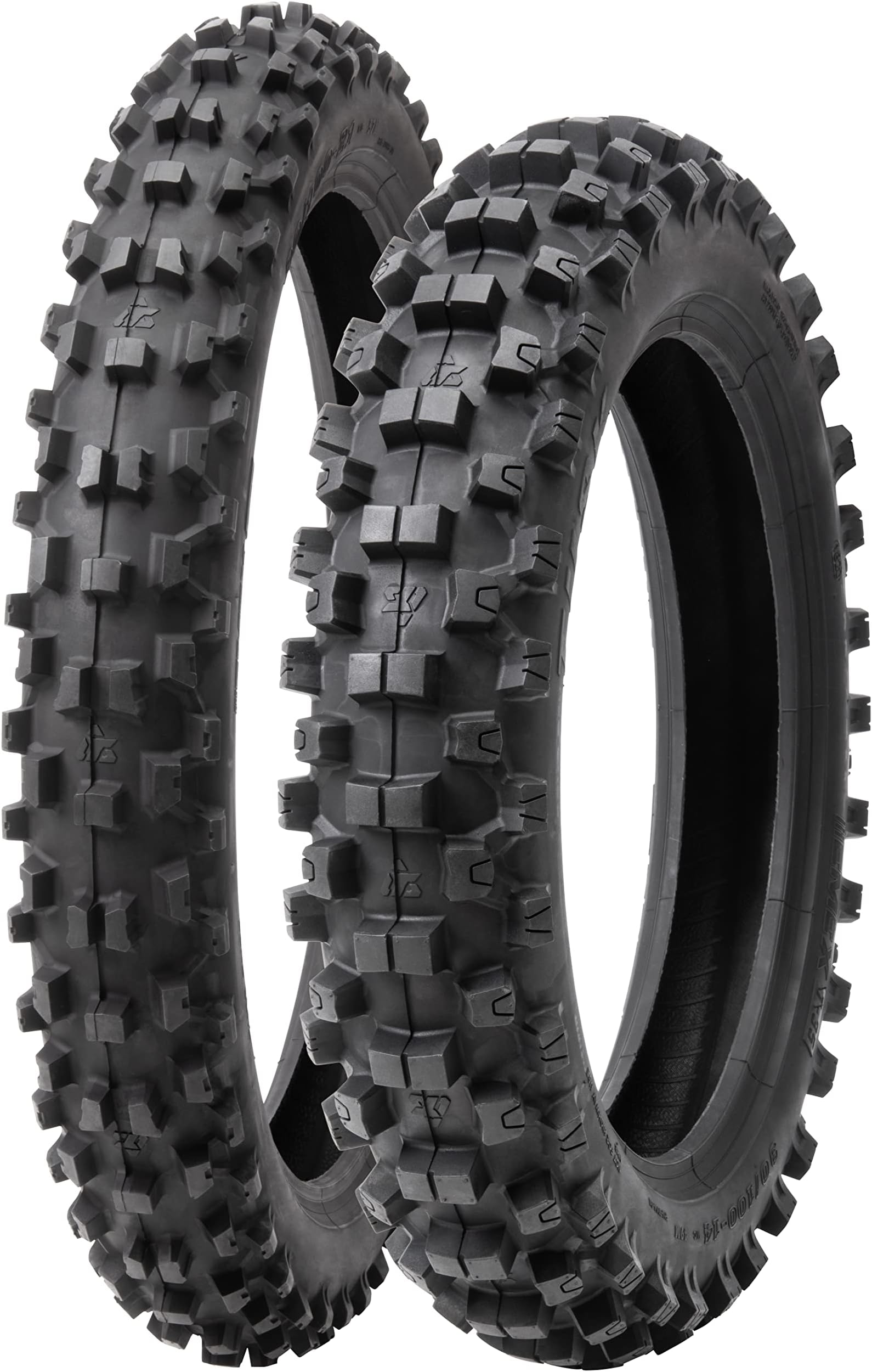 Tusk EMEX T-35 Soft/Intermediate Terrain Dirt Bike Front and Rear Tire Set – Front 70/100x19 & Rear 90/100x16 – Deep Tread Off-Road Trail – Tube Type Motocross Motorcycle Tires