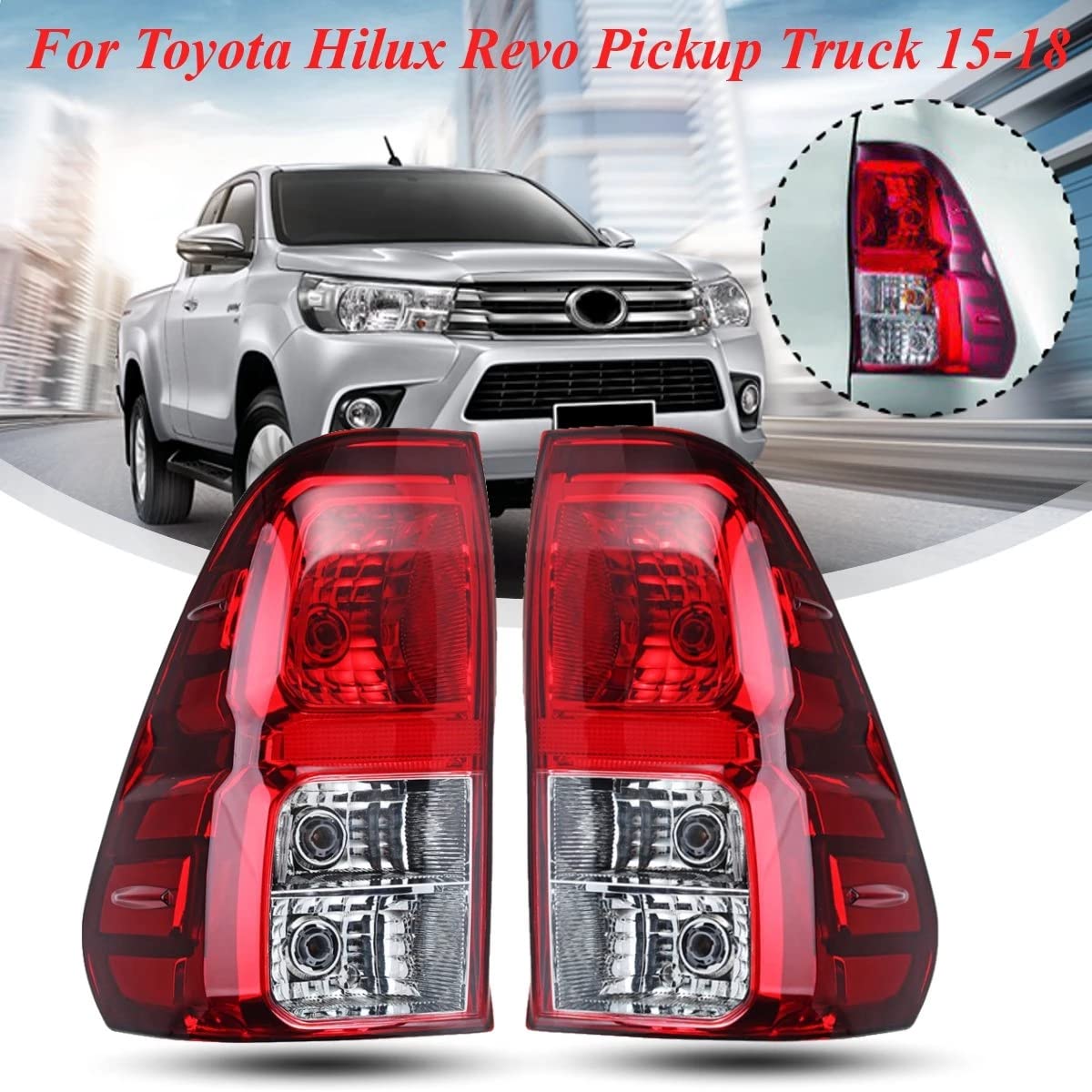 YONGYAO Ensemble De Feux De Freinage Arrière Gauche/Droite De Voiture avec Câblage pour Toyota Hilux Revo 2015 - À Droite