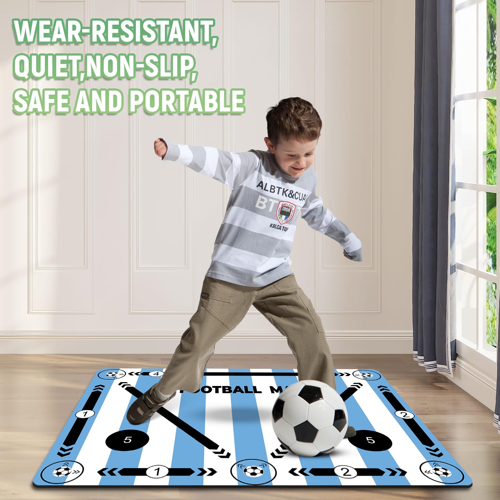 Soccer Footwork Training Mat – Agility Ladder Mat For Speed & Coordination, Includes Video Guide, 37x26 In