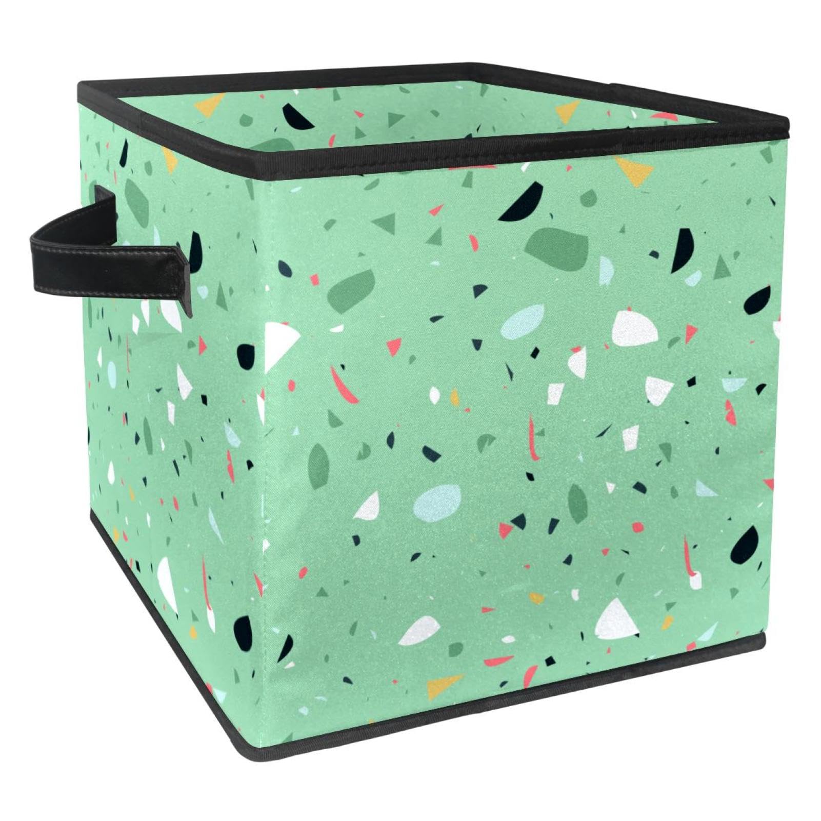 Boîte de rangement pour jouets et vêtements cube pliable en tissu avec poignées