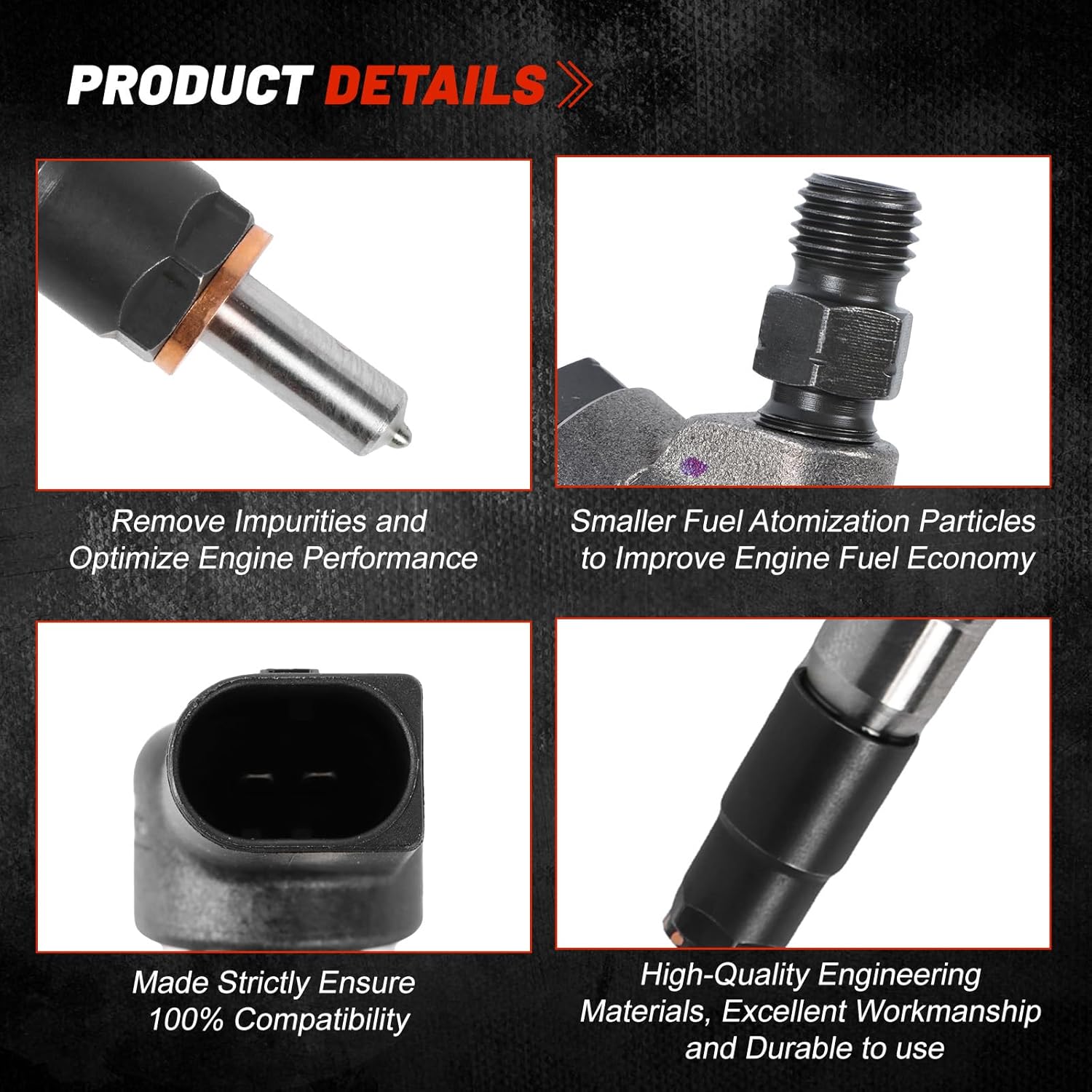 4PCS A2C59517051 BK2Q9K546AG 5WS40745 Original Fuel Injector for Ford Ranger Transit Box 2.2 TDCi, Peugeot Boxer Box 2.2 HDi, Mazda BT-50 2.2L, Fiat Ducato, Citroen Relay LandRover 2.2d