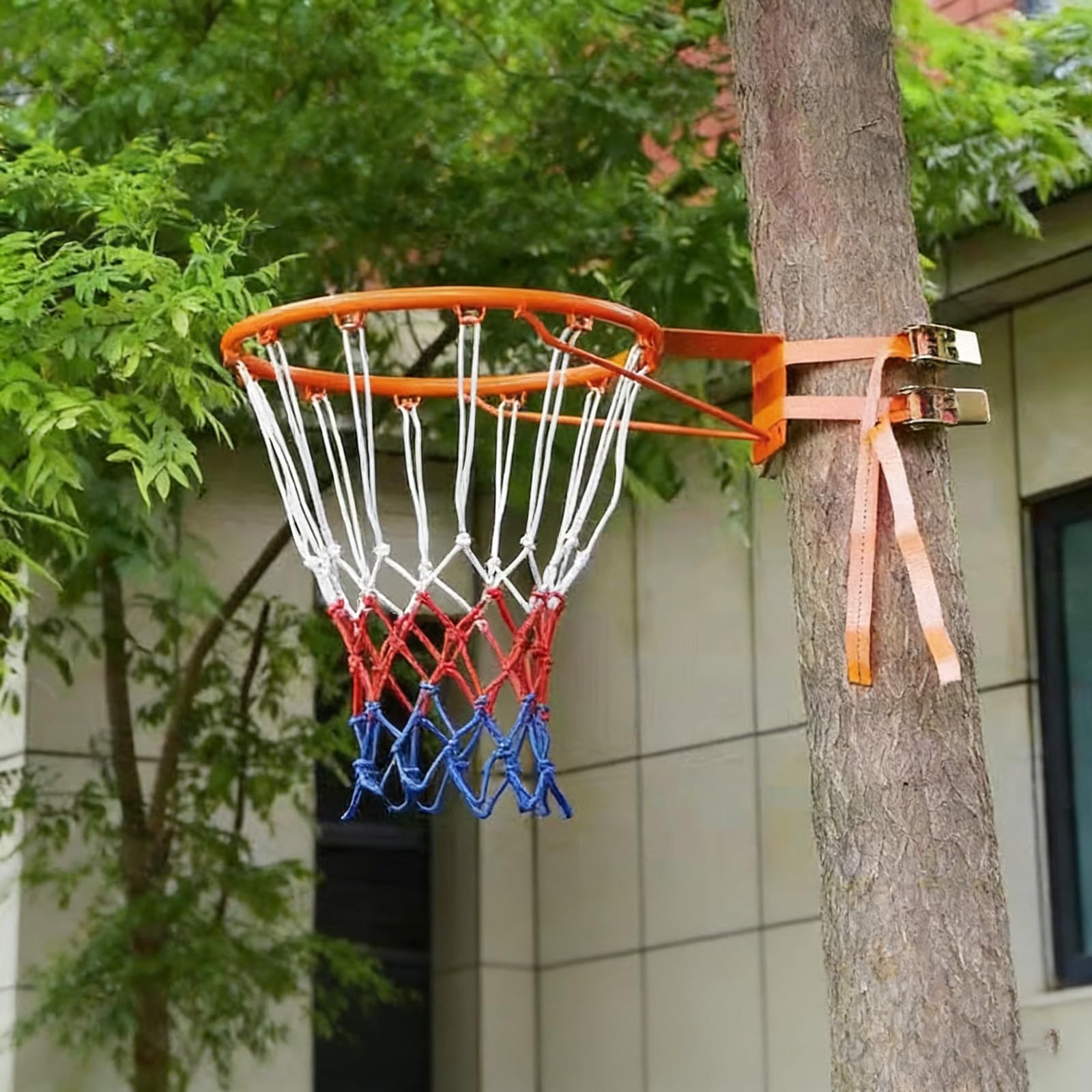 Aro de baloncesto para exteriores ajustable para arboles y paredes 8