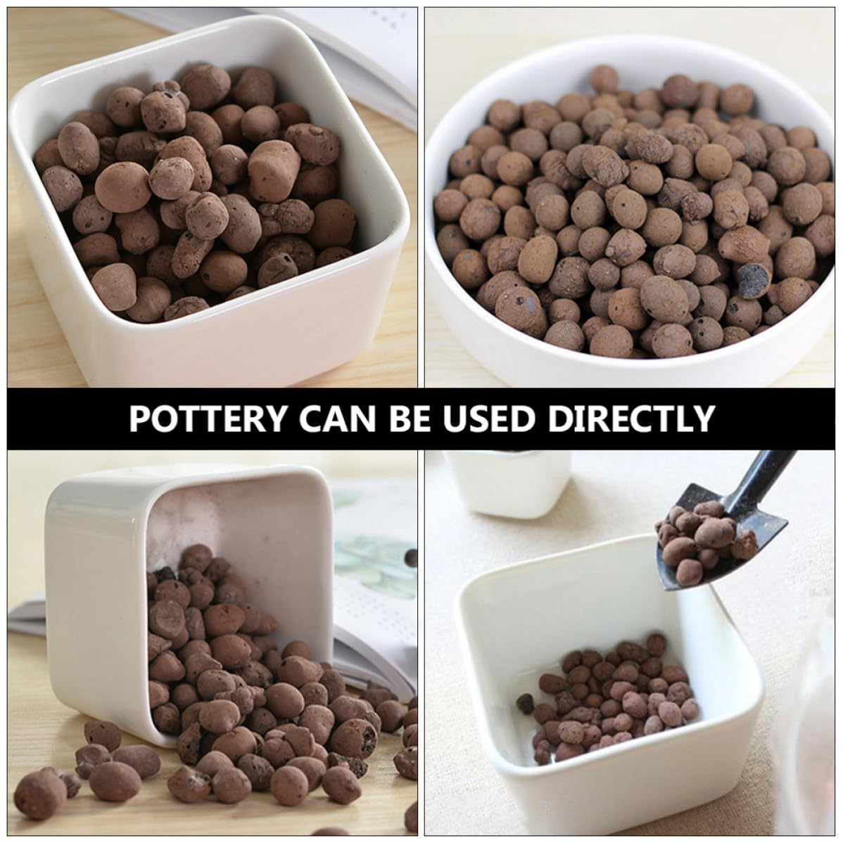 Piedras de Ceramsita para Jardinería 1kg, Arcilla Expandida para Drenaje y Mejora del Crecimiento, Adecuado para Fondo de Macetas y Plantas de Flores