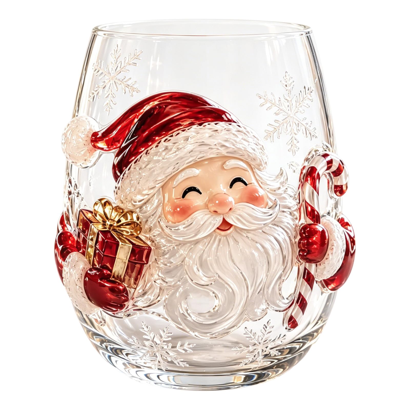 Tasse à vin de Noël en verre borosilicaté avec bonhomme de neige