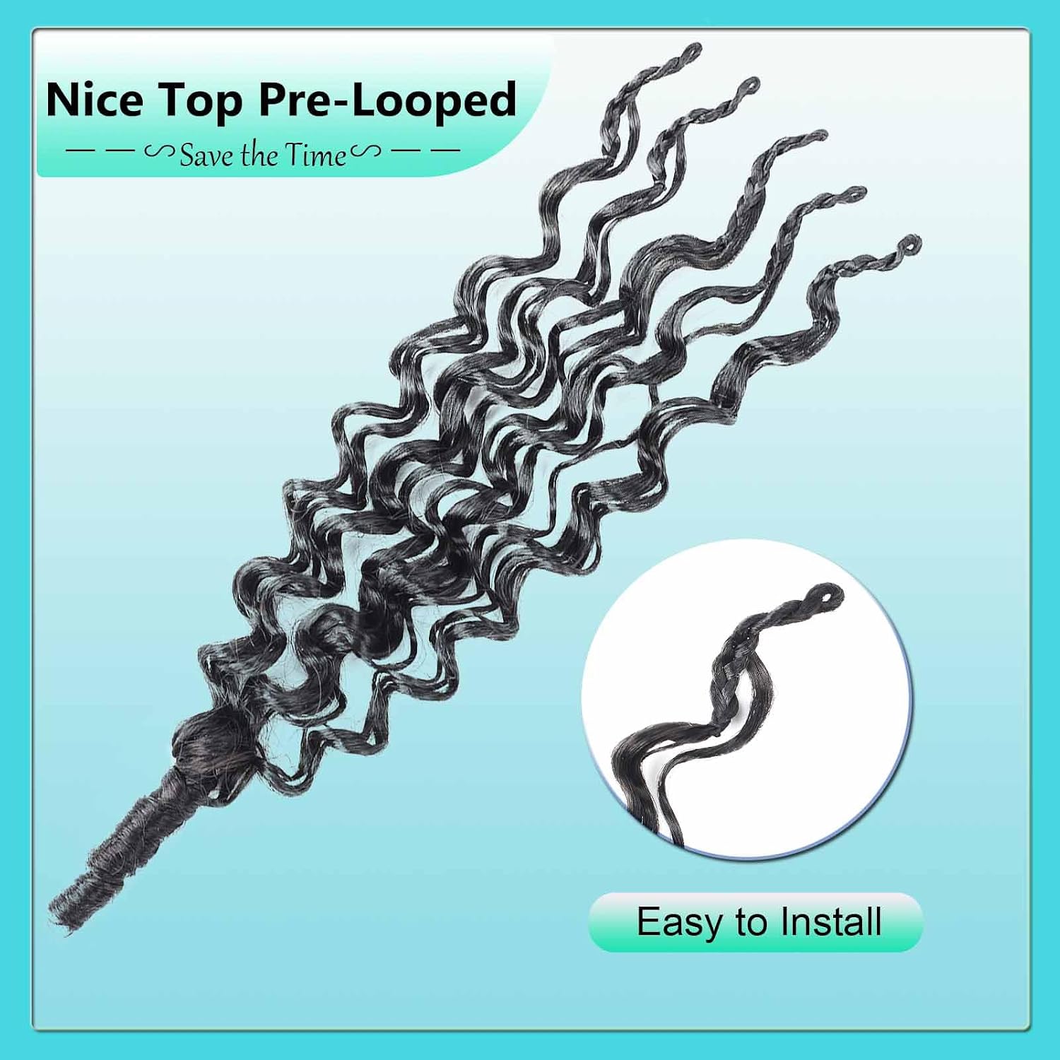 Burmese Curly Crochet Hair for Women 12 Inch with Spiral Curl End Super Soft Fiber Close to Human Hair Pre-Twisted&Pre-Looped Boho Braids Crochet Hair Extensions Black Color 8 Pack 120 Strands 1B#