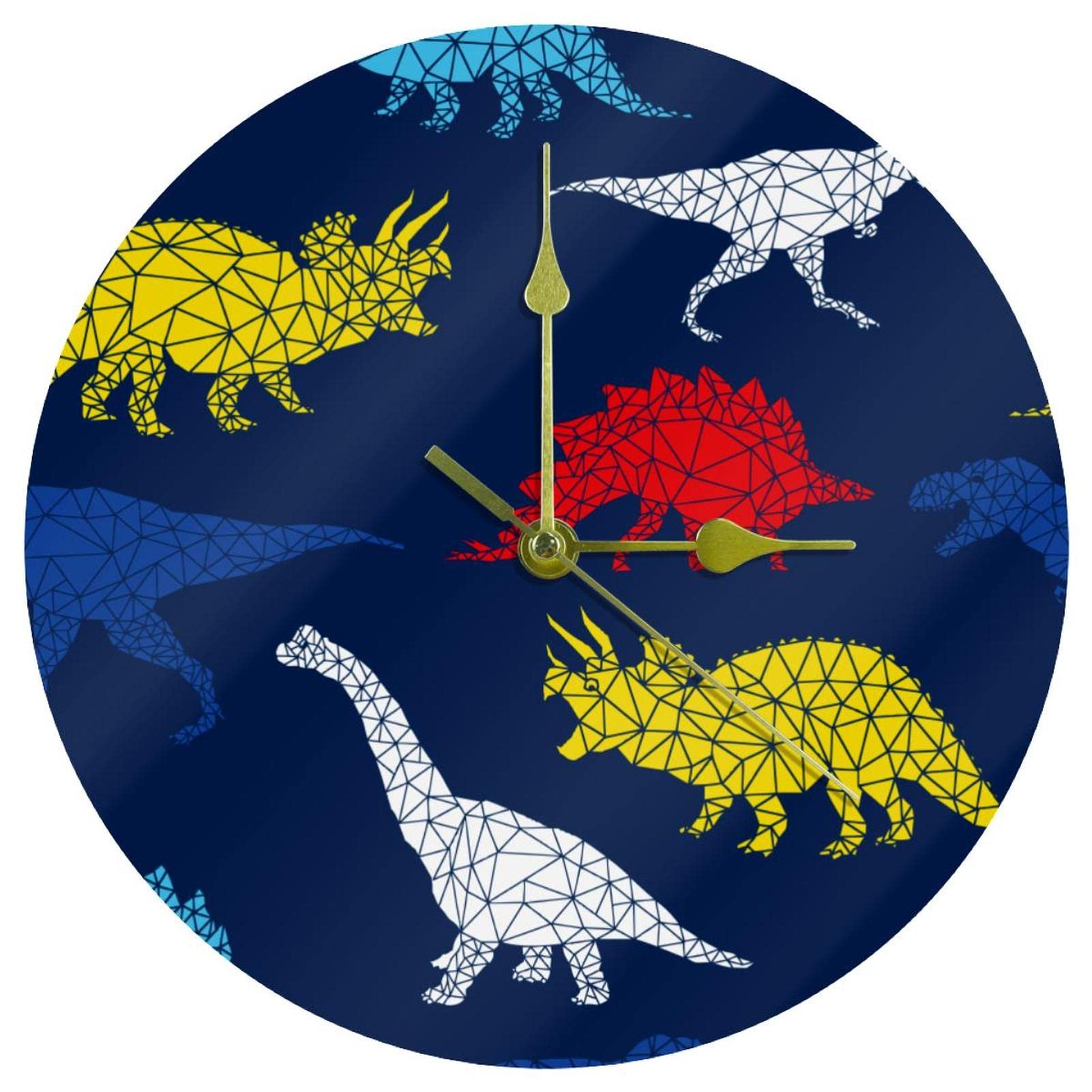 Horloge murale acrylique dinosaure 24 cm non graduée pour l'école