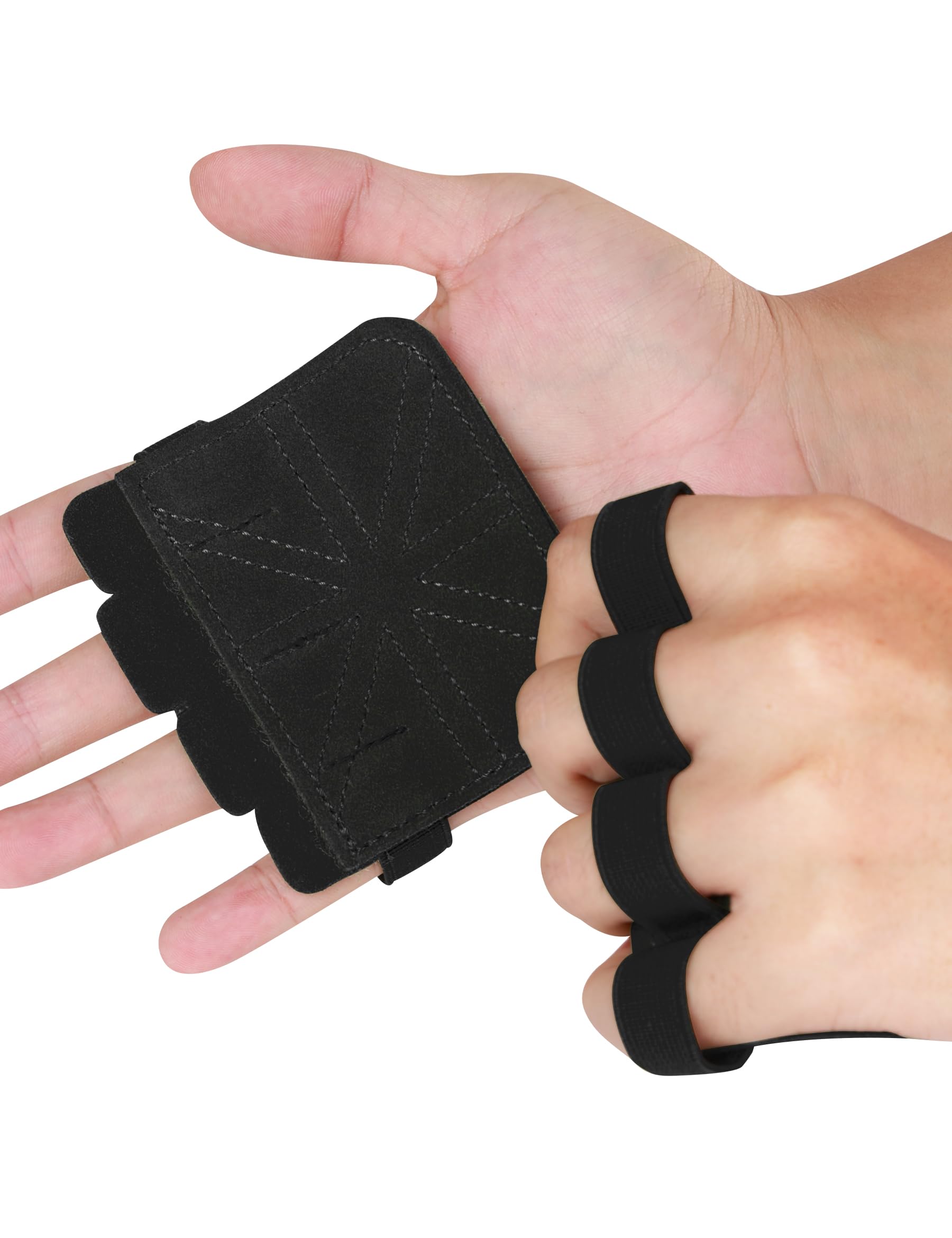 KUTOOK Gym Gloves for Men and Women Breathable Comfortable Half Finger Fitness Cowhide Gloves for Training Weightlifting Open Workout Gloves Non-slip Elastic Black-M