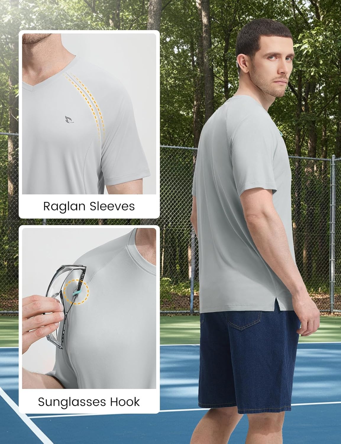 baleaf Men's Rash Guard Sun Shirt UV Protection Quick Dry Lightweight UPF 50+ Athletic Short Sleeve SPF T-Shirts Swim Summer - Image 7