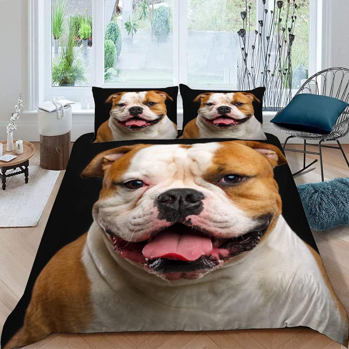 Linge de Lit Chien 3D 200x200 Idéal pour Chambre Enfant et Ambiance Cosy
