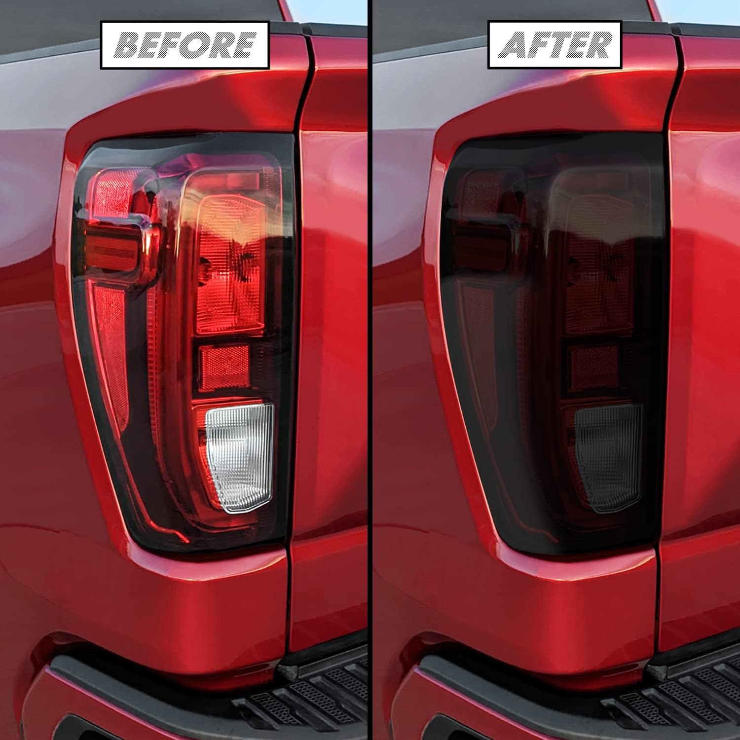 SlickMod PreCut Vinyl Smoke Tint for 2019-2023 GMC Sierra 1500 Tail Light (Non LED) (20% Dark Smoke, 1. Taillight)