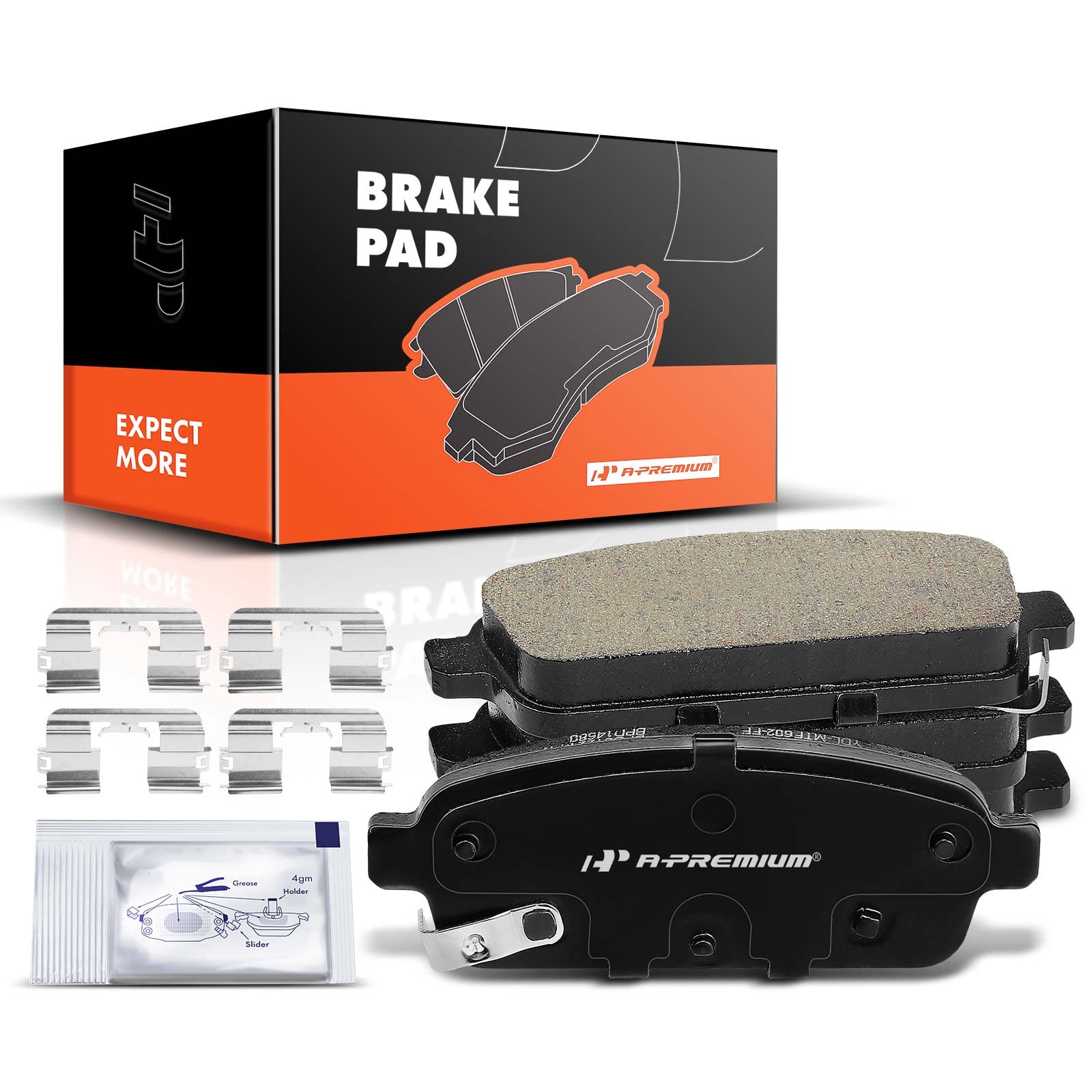 A-Premium Rear Ceramic Disc Brake Pads Set Compatible with Buick, Cadillac and Chevy Models - Cruze, Cruze Limited,Cascada, Encore, Verano, ELR, Orlando, Sonic, Trax, Volt, 4 Wheel Disc, 4 Pcs