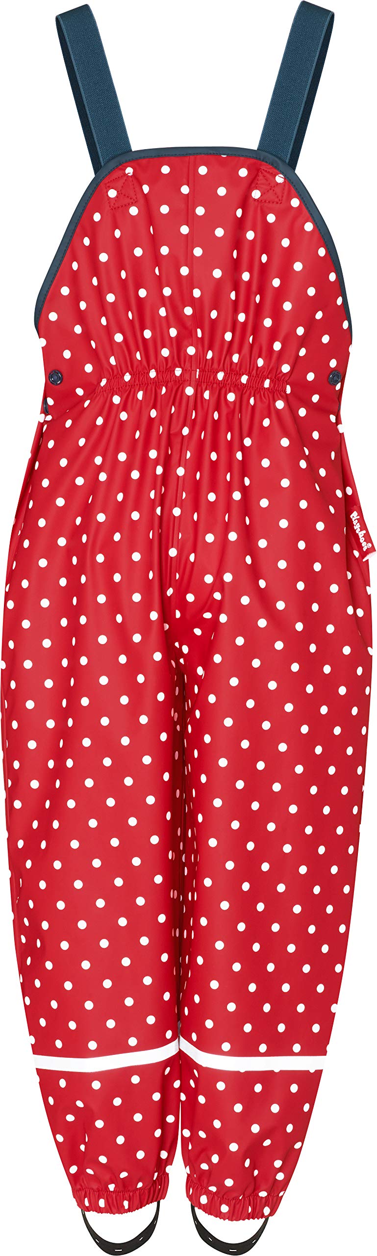 Playshoes Matschhose Regenlatzhose Ungefüttert Unisex Kinder Wind- und wasserdichte Regenhose Regenbekleidung, rot Punkte, 92 – Ansicht 2