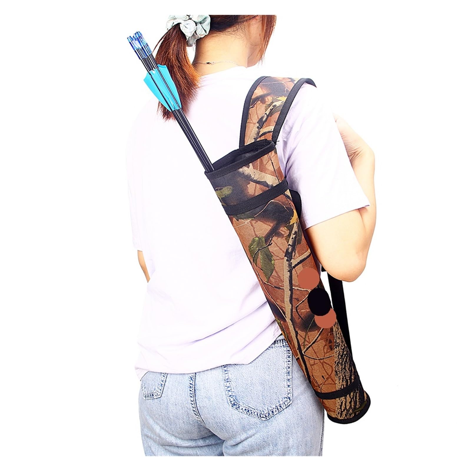 MRKU Borsa Porta frecce da tiro con L'Arco, Comoda e Regolabile, con Tubo per Il Trasporto a Tracolla o da Appendere in Vita, Ideale per la Pratica del tiro al Bersaglio.