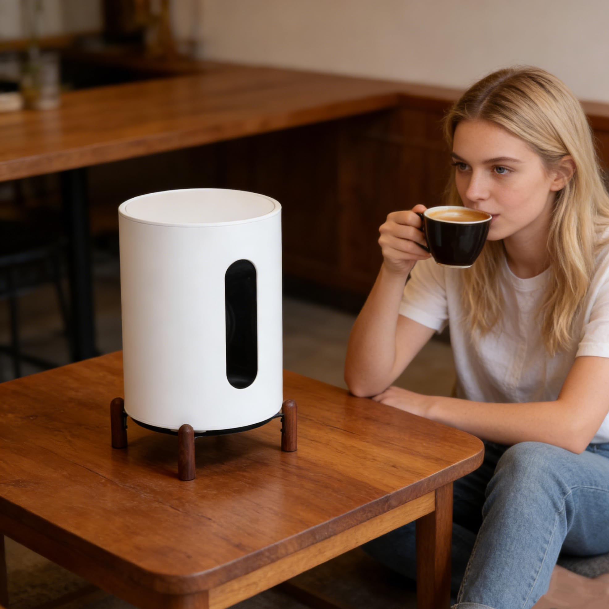 Supporto per altoparlante da tavolo per Sonos Sub Mini e tutti gli altoparlanti intelligenti di dimensioni adeguate (gambe in noce nero)