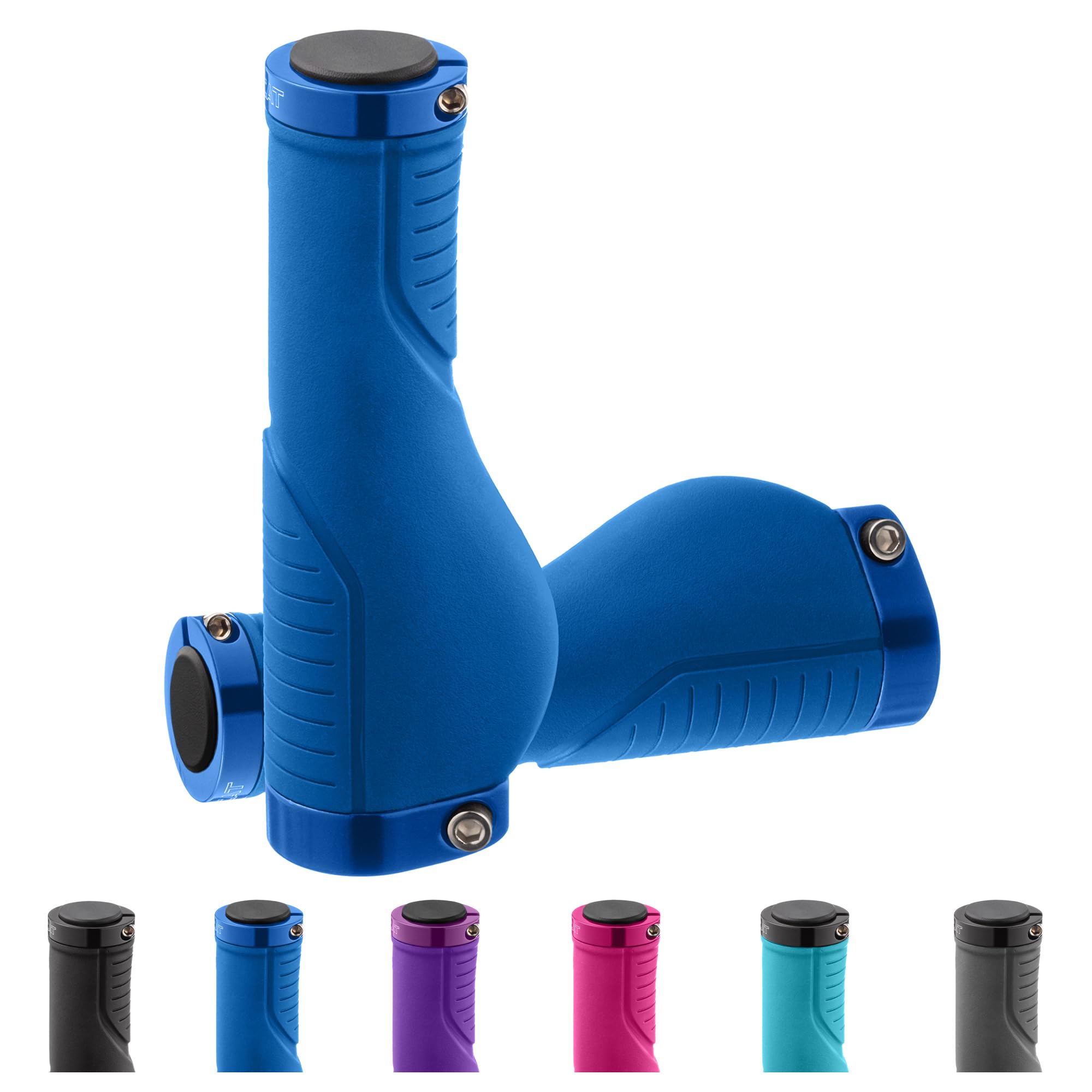 JETCAT Bike Handlebar Grips, MTB Grips, Mountain Bike Ebike Scooter Grips, Ergonomic Comfort, Lock-On, blue — image 1