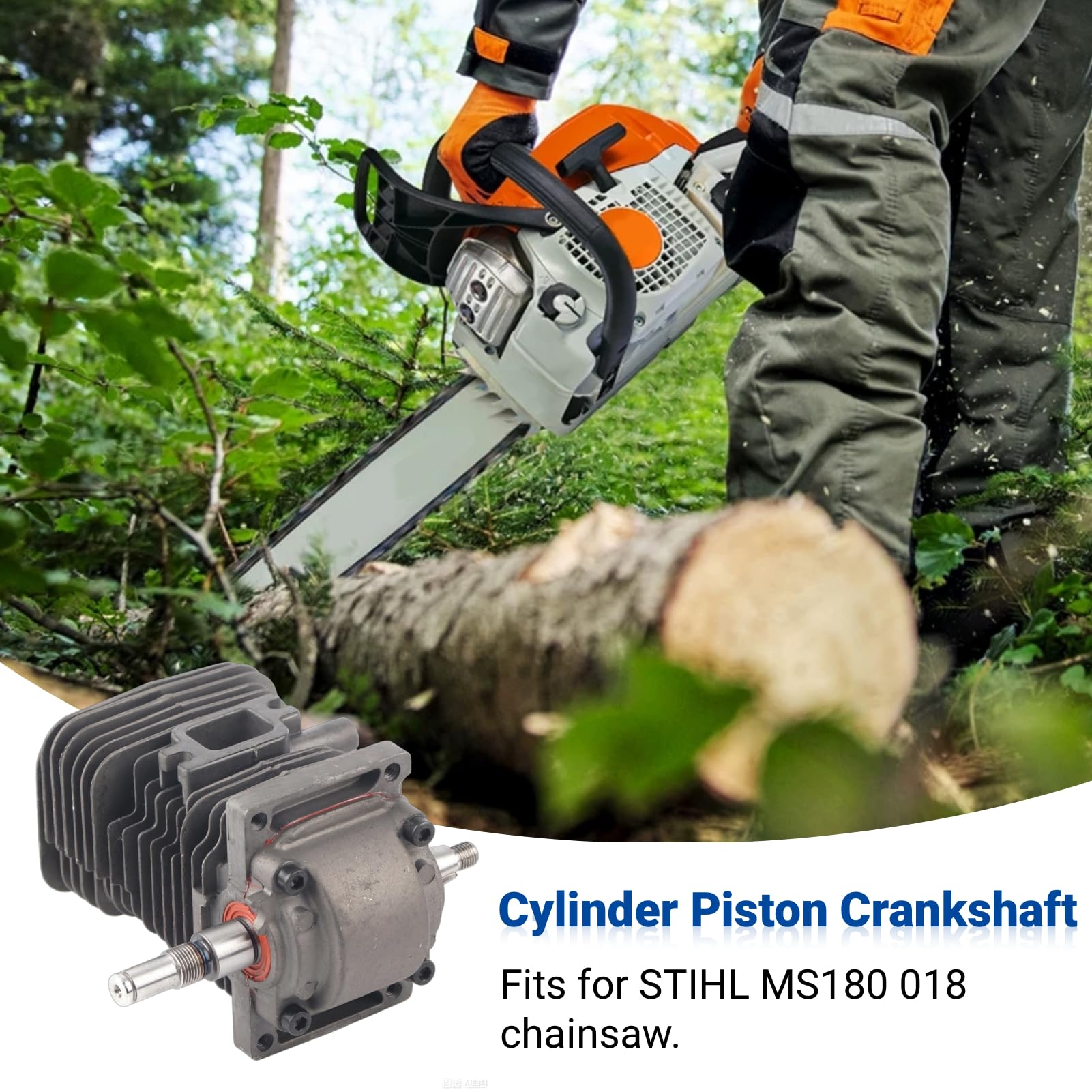 LiebeWH Motor Motor 38 Mm Zylinder Stihl Ms180 Kolben und Zylinderkit Ms180C Kolbenkurbelwelle für Stihl Ms170 Ms180 018 Kettensäge
