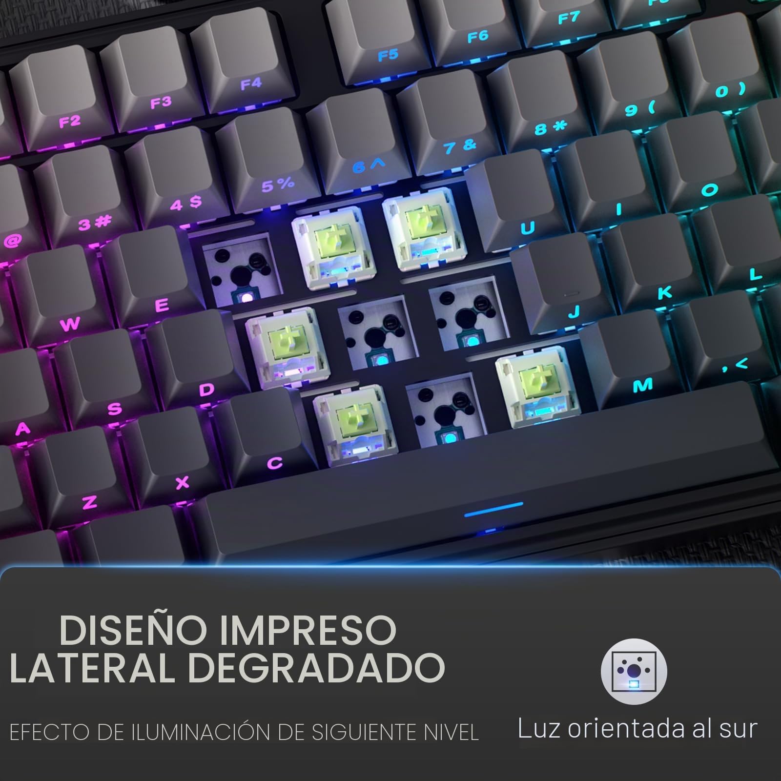Redragon K707 Pro GB Teclado Gaming RGB Gasket 80% TKL Metal Inalámbrico | 3 Modos Hot Swap LEDs Hacia Abajo Teclas PBT Gradiente 5 Capas Amortiguación Interruptor Lineal US Layout