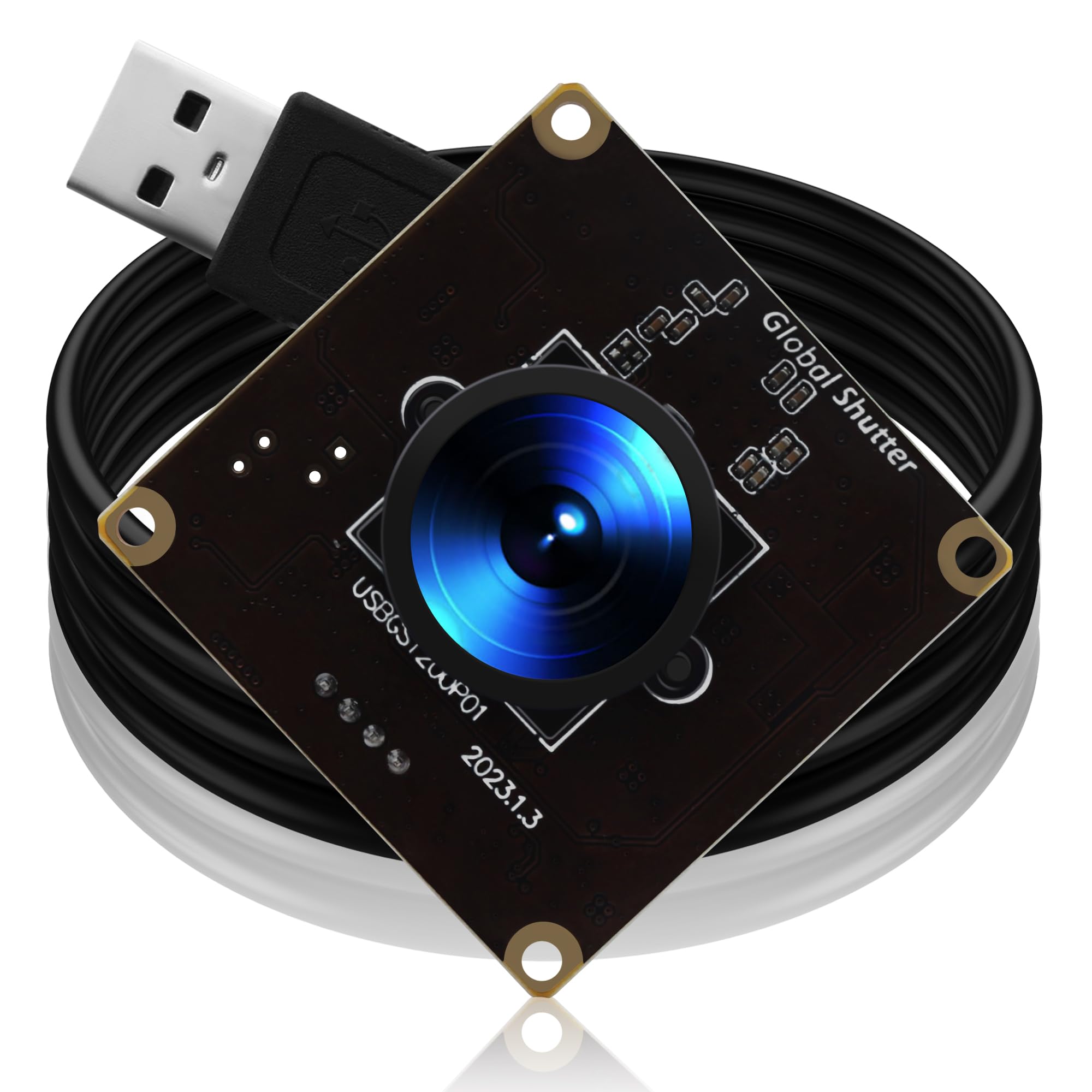 Hochgeschwindigkeits Kamera Globalverschluss 126° Weitwinkel | 1200P 90 FPS, 2MP 126°Weitwinkel, Lightburn Kamera, für Golfschwung & Motion Capture, kompatibel mit PC, Laptop, Raspberry Pi