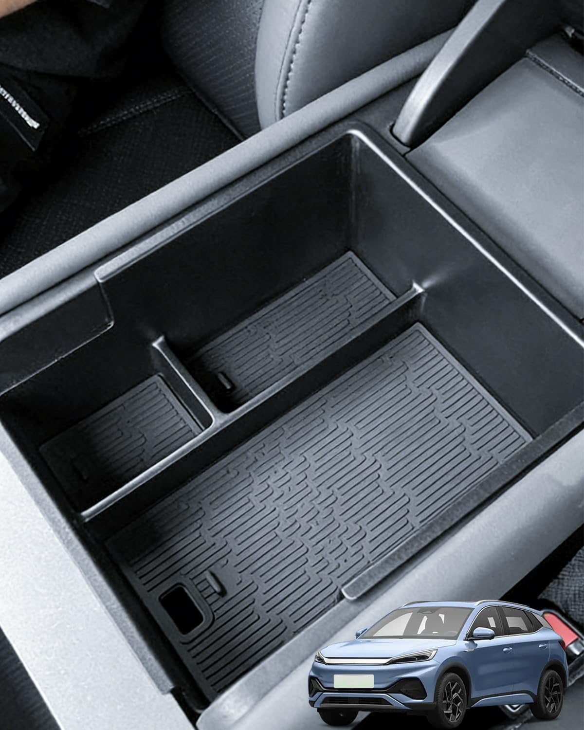 Kompatibel mit BYD Atto 3 EVO 2026 2027 Mittelkonsole Handschuhfach Armlehne Aufbewahrungsbox Center Console Organizer Tray, für BYD Atto 3 EVO Zubehör (NICHT für Atto 3 2025)